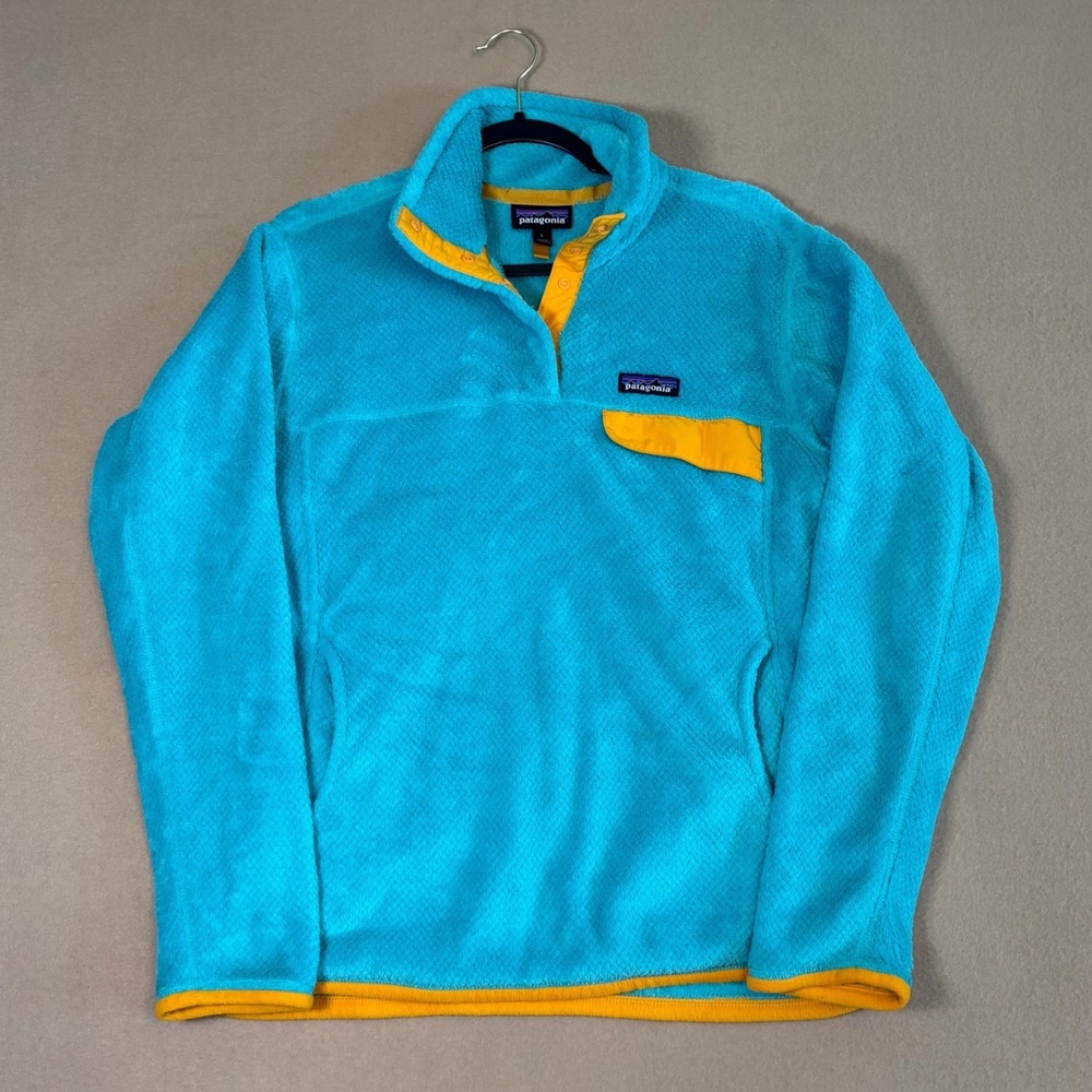 Patagonia Womens Re-Tool Snap-T Fleece Pullover Blue Orange 25442 Large